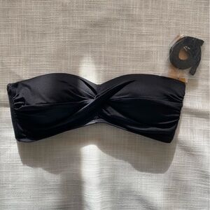 Black Strapless Bandeau Bikini Top
